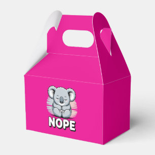 Schattige slapende koala “Nee” Grappige cartoon Bedankdoosjes