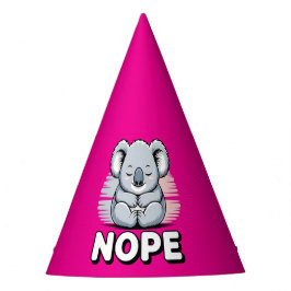 Schattige slapende koala “Nee” Grappige cartoon Feesthoedjes