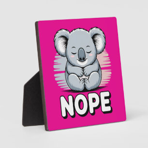 Schattige slapende koala “Nee” Grappige cartoon Fotoplaat