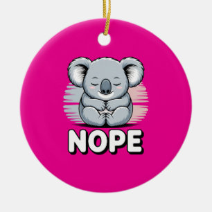 Schattige slapende koala “Nee” Grappige cartoon Keramisch Ornament