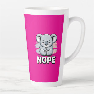 Schattige slapende koala “Nee” Grappige Cartoon Latte Mok