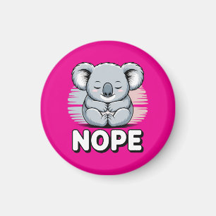 Schattige slapende koala “Nee” Grappige Cartoon Magneet