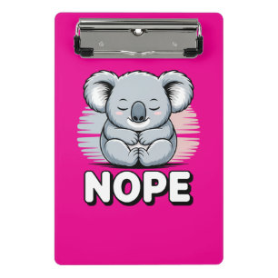 Schattige slapende koala “Nee” Grappige cartoon Mini Klembord