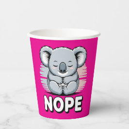 Schattige slapende koala “Nee” Grappige cartoon Papieren Bekers