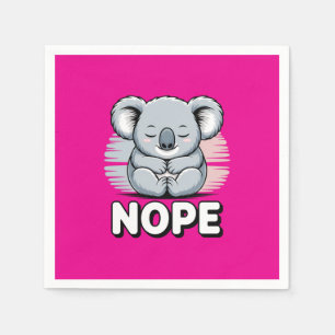 Schattige slapende koala “Nee” Grappige cartoon Servet