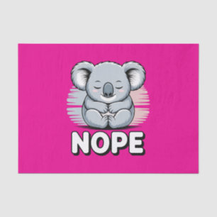 Schattige slapende koala “Nee” Grappige cartoon Tissuepapier