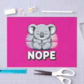 Schattige slapende koala “Nee” Grappige cartoon Tissuepapier (Craft)