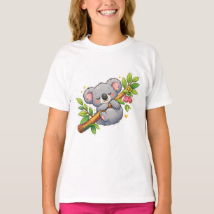 Schattige slapende koala op eucalyptus tak Kawaii T-shirt