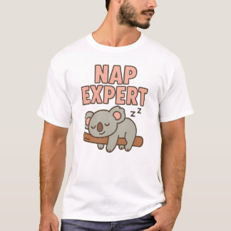 Schattige slapende koala “Slaapexpert” T-shirt