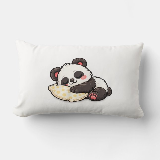 Schattige slapende panda met kussen (Voorkant)