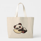 Schattige slapende panda met kussen grote tote bag (Achterkant)