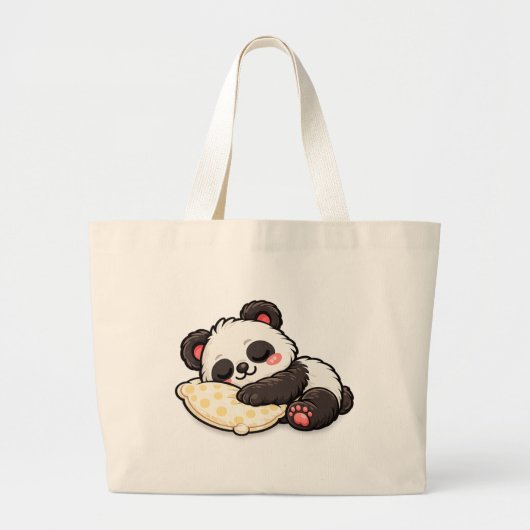 Schattige slapende panda met kussen grote tote bag (Voorkant)