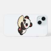 Schattige slapende panda met kussen iPhone 15 case (Achterkant horizontaal)