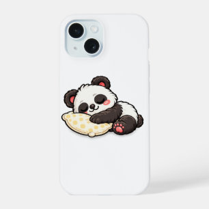 Schattige slapende panda met kussen iPhone 15 case