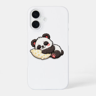 Schattige slapende panda met kussen iPhone 16 hoesje