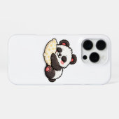Schattige slapende panda met kussen iPhone hoesje (Achterkant horizontaal)