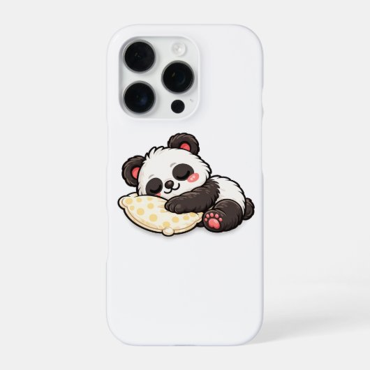 Schattige slapende panda met kussen iPhone hoesje (Achterkant)