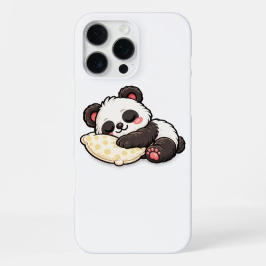 Schattige slapende panda met kussen iPhone hoesje (Achterkant)