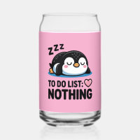 schattige slapende pinguïn, takenlijst niets