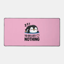 schattige slapende pinguïn, takenlijst niets