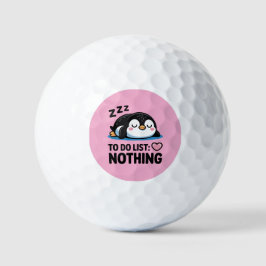 schattige slapende pinguïn, takenlijst niets golfballen