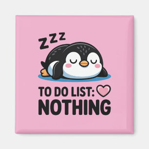 schattige slapende pinguïn, takenlijst niets magneet