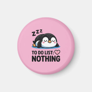 schattige slapende pinguïn, takenlijst niets magneet
