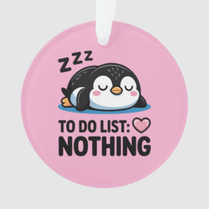 schattige slapende pinguïn, takenlijst niets ornament