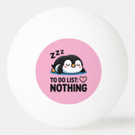 schattige slapende pinguïn, takenlijst niets pingpongbal
