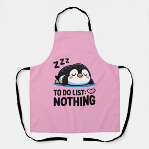 schattige slapende pinguïn, takenlijst niets schort