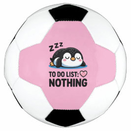 schattige slapende pinguïn, takenlijst niets voetbal