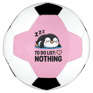 schattige slapende pinguïn, takenlijst niets voetbal