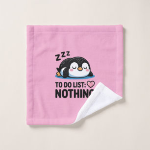 schattige slapende pinguïn, takenlijst niets washandje