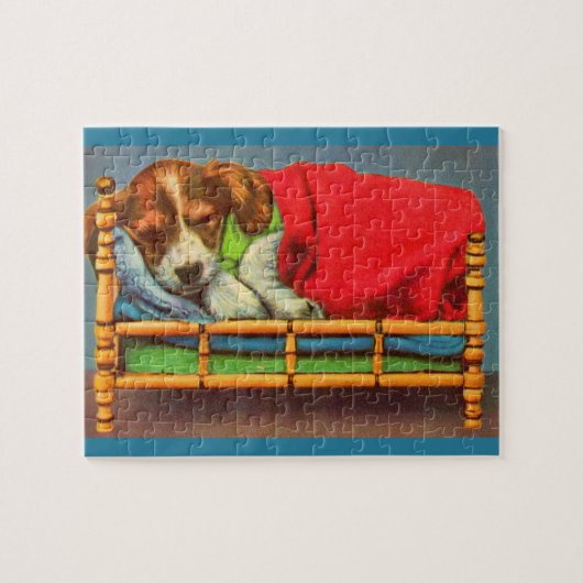 schattige slapende puppy legpuzzel (Horizontaal)