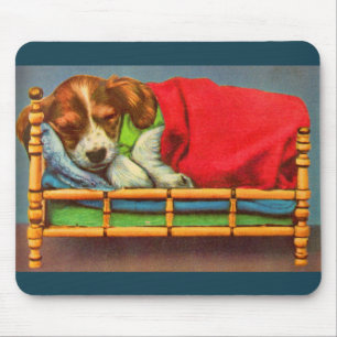 schattige slapende puppy muismat