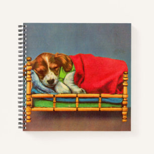 schattige slapende puppy notitieboek