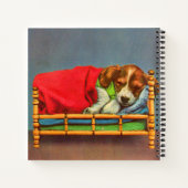 schattige slapende puppy notitieboek (Achterkant)