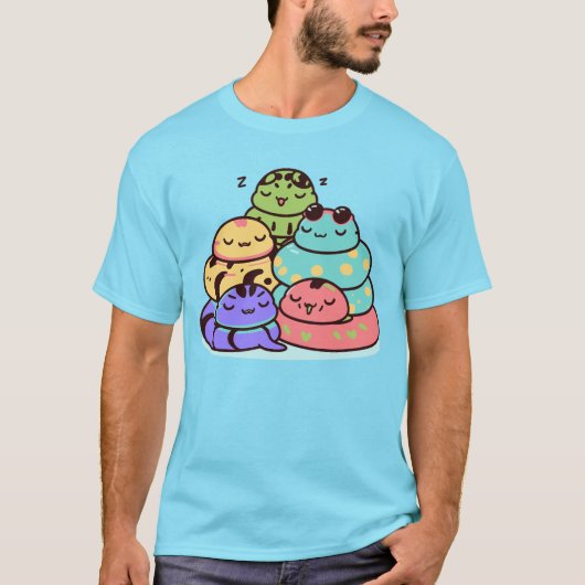 schattige slapende slang t-shirt (Voorkant)
