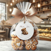 Schattige slapende teddybeer bedankt bedankjes labels