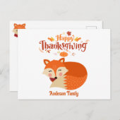 Schattige slapende vos Fijne Thanksgiving Briefkaart (Voorkant / Achterkant)