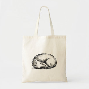 Schattige slapende vos tote bag
