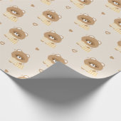 Schattige slaperig beverpaar cadeaupapier (Hoek)