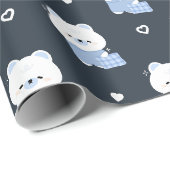 Schattige slaperig polair Beer Cadeaupapier (Rol Hoek)