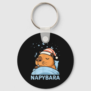 Schattige Slaperige Capybara Grappige Napybara Pyj Sleutelhanger