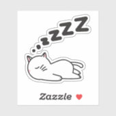Schattige slaperige kat sticker (Vel)