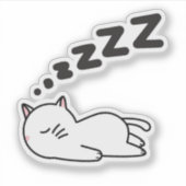 Schattige slaperige kat sticker (Voorkant)