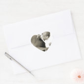 schattige slaperige knul hart sticker (Envelop)