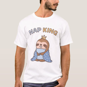 Schattige slaperige luiaard, grappige napkoning t-shirt
