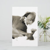 schattige slaperige luie pitbull hond briefpapier (Staand voorkant)