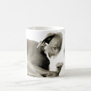 schattige slaperige luie pitbull hond koffiemok
